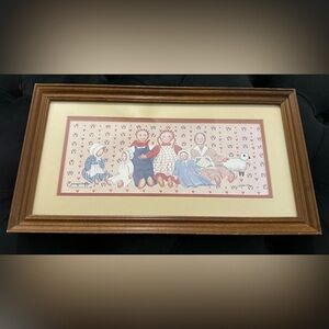 1986 Bonnie Butler Signed Print Painting Farmhouse Raggedy Anne Andy Art VTG